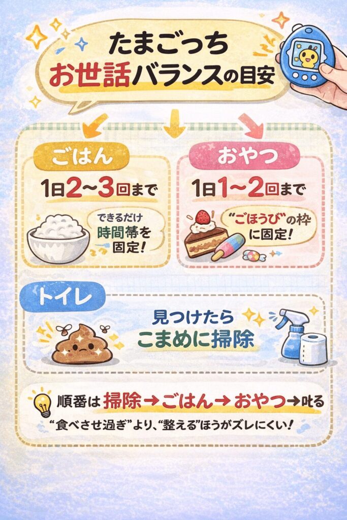 たまごっちは機嫌が良いと育ちが整う