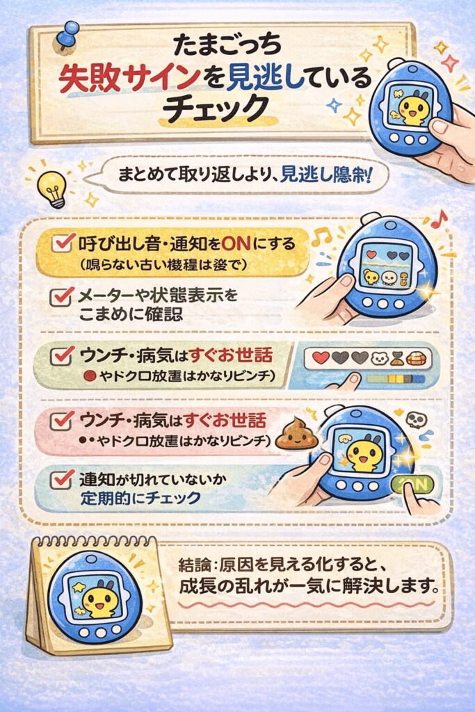 たまごっちの成長がズレ