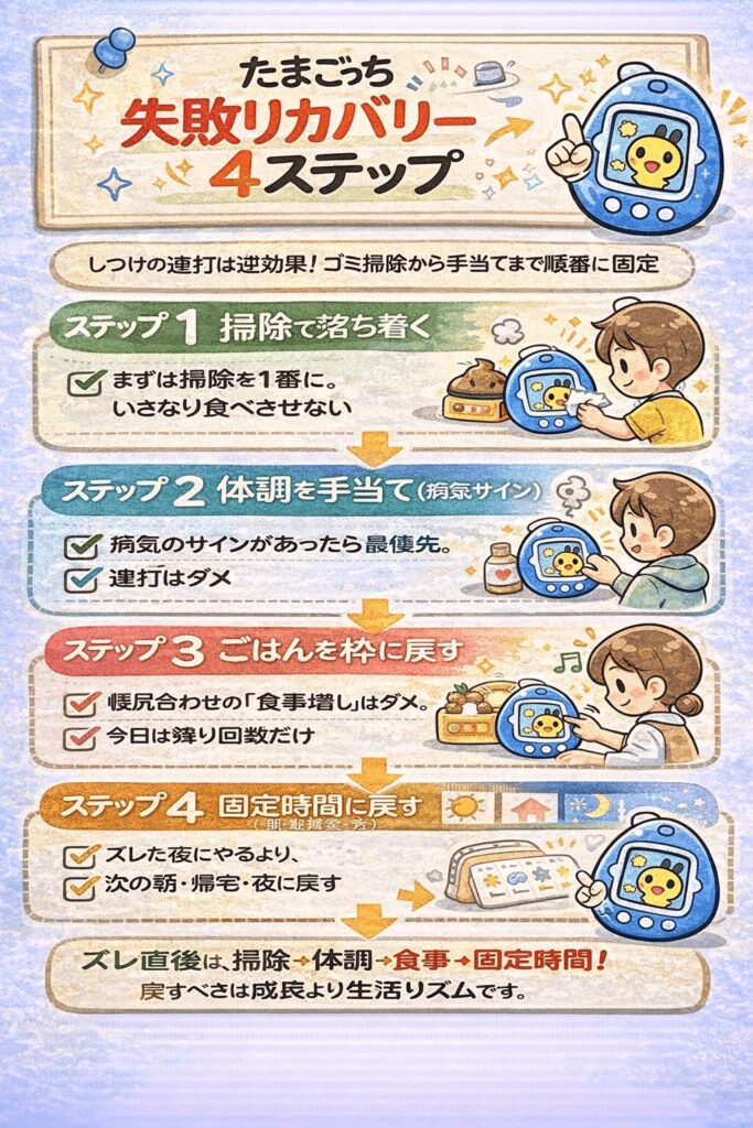 たまごっちの成長がズレ