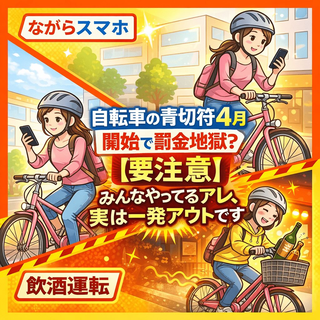 自転車の青切符4月開始で罰金地獄