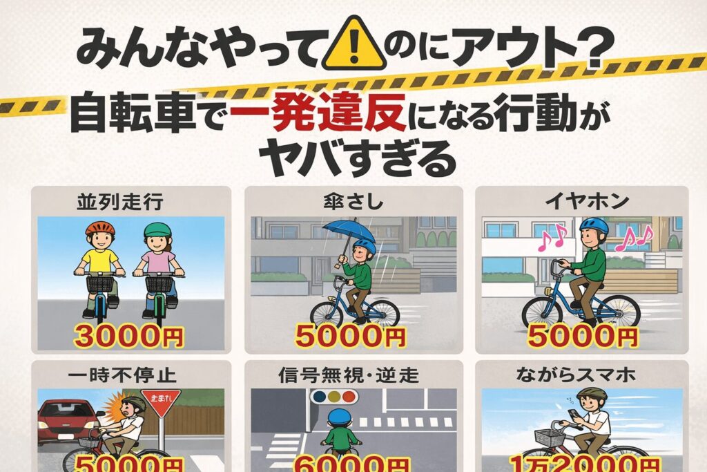 自転車の青切符4月開始で罰金地獄